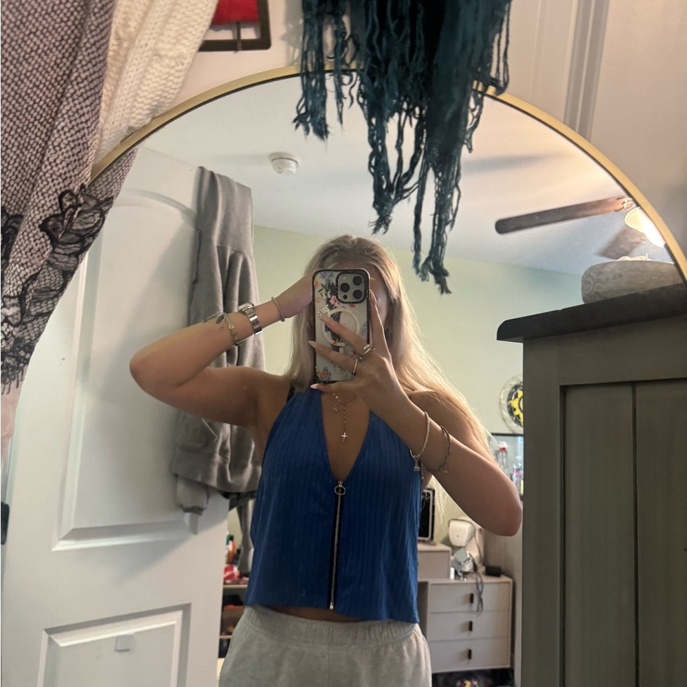 SHEIN Royal Blue Halter Tank Top
